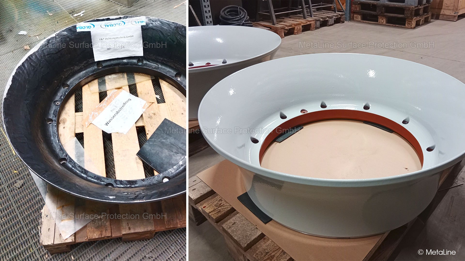 Kavitationsschutz, Wasserabstreifring cavitation protection, turbine coating